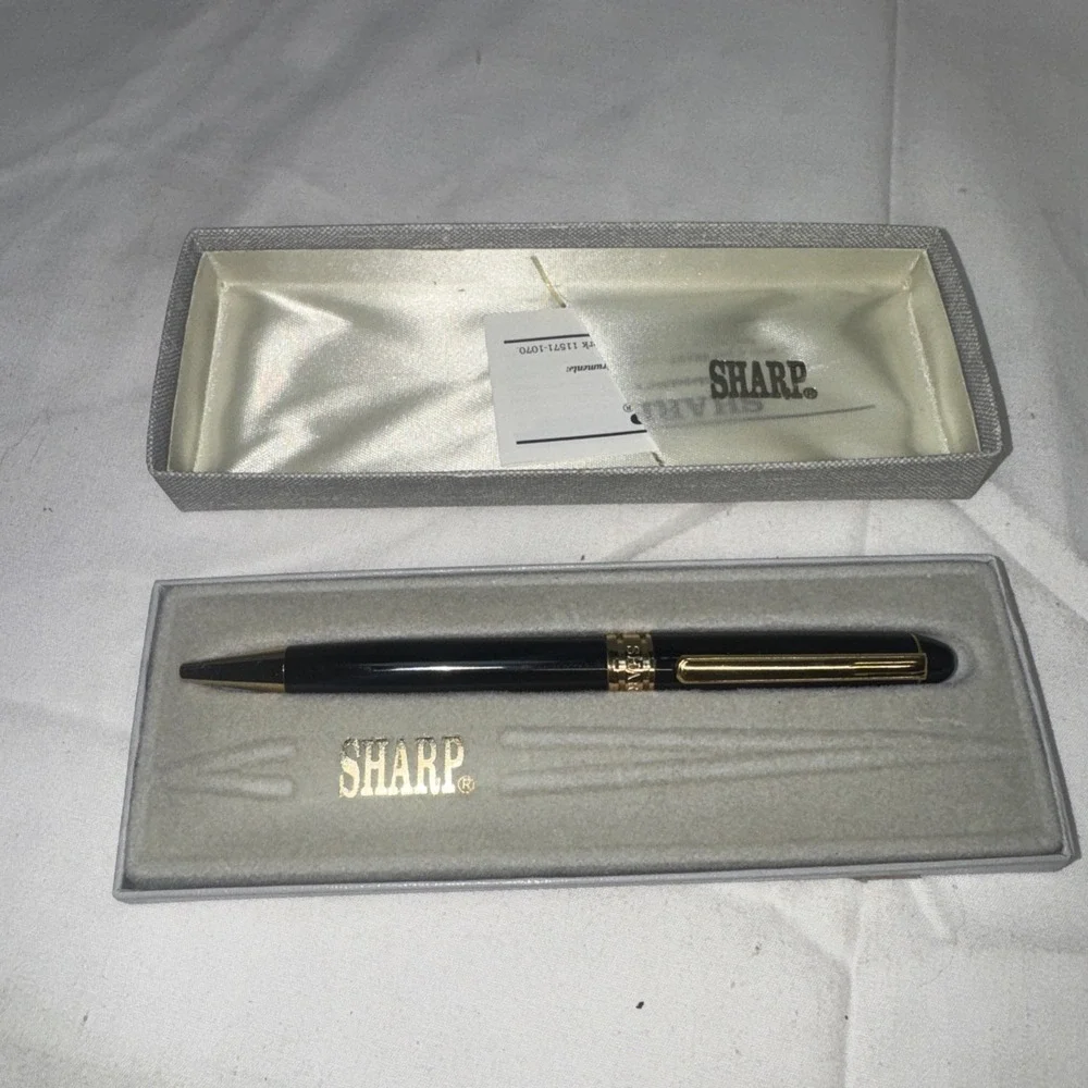 VTG Sharp International Ballpoint Pen Brown Gold Accent‎ Original Box NO INK